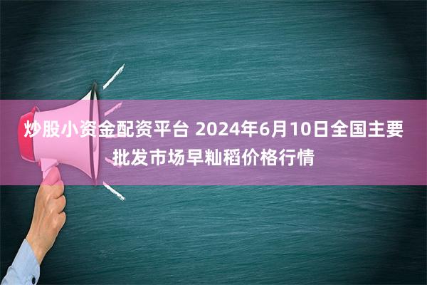 炒股小资金配资平台 2024年6月10日全国主要批发市场早籼稻价格行情