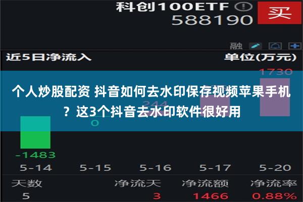 个人炒股配资 抖音如何去水印保存视频苹果手机？这3个抖音去水印软件很好用