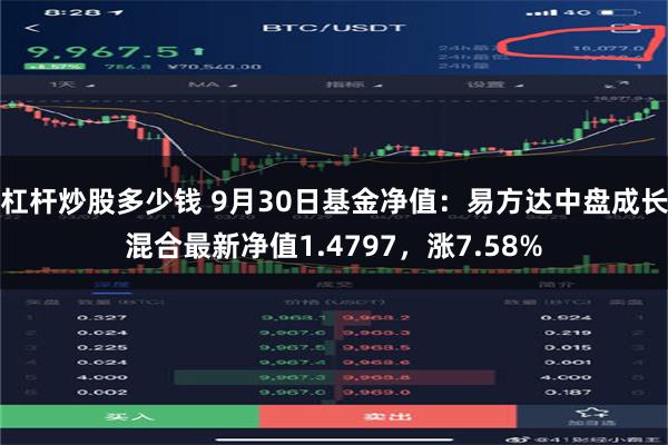 杠杆炒股多少钱 9月30日基金净值：易方达中盘成长混合最新净值1.4797，涨7.58%