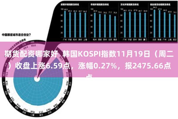 期货配资哪家好  韩国KOSPI指数11月19日（周二）收盘上涨6.59点，涨幅0.27%，报2475.66点