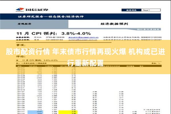 股市配资行情 年末债市行情再现火爆 机构或已进行重新配置